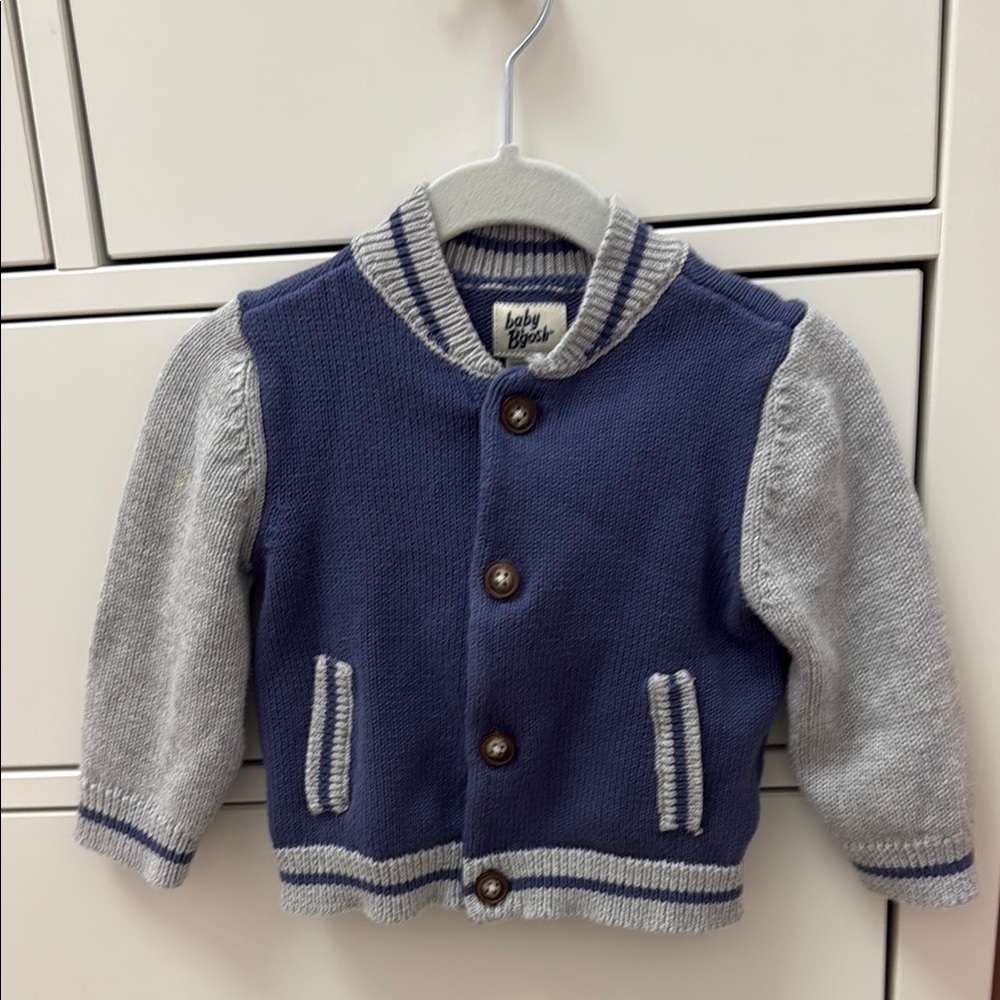 Baby B’gosh Navy and Gray Knit Cardigan